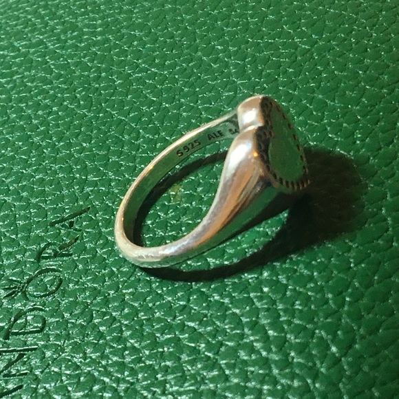 Pandora Heart Signet Ring, Clear CZ Size 54 Size 7 - Picture 2 of 8